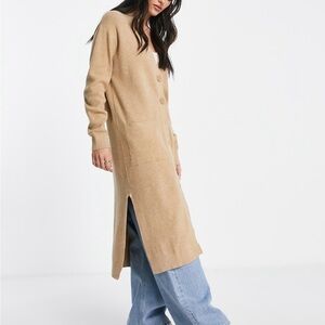Stradivarius Oversized Long Cardigan Women’s M Beige